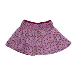 NEW Zara 9-12 mos Floral Smocked Waist Skort Burgundy / Lavender